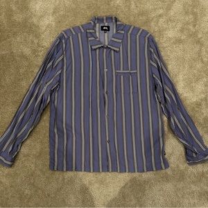 Stussy Purple Striped Button Down Shirt